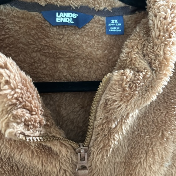 Lands end fuzzy half zip sweater size 2X - Picture 2 of 2